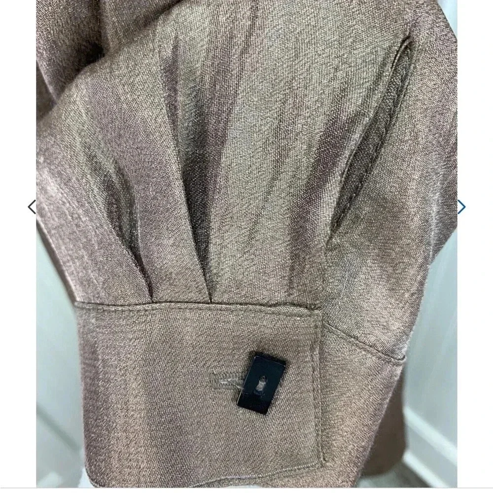 IC by Connie K bronze embellished tunic long sleeves evening holiday Size M - Picture 6 of 7